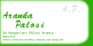 aranka palosi business card